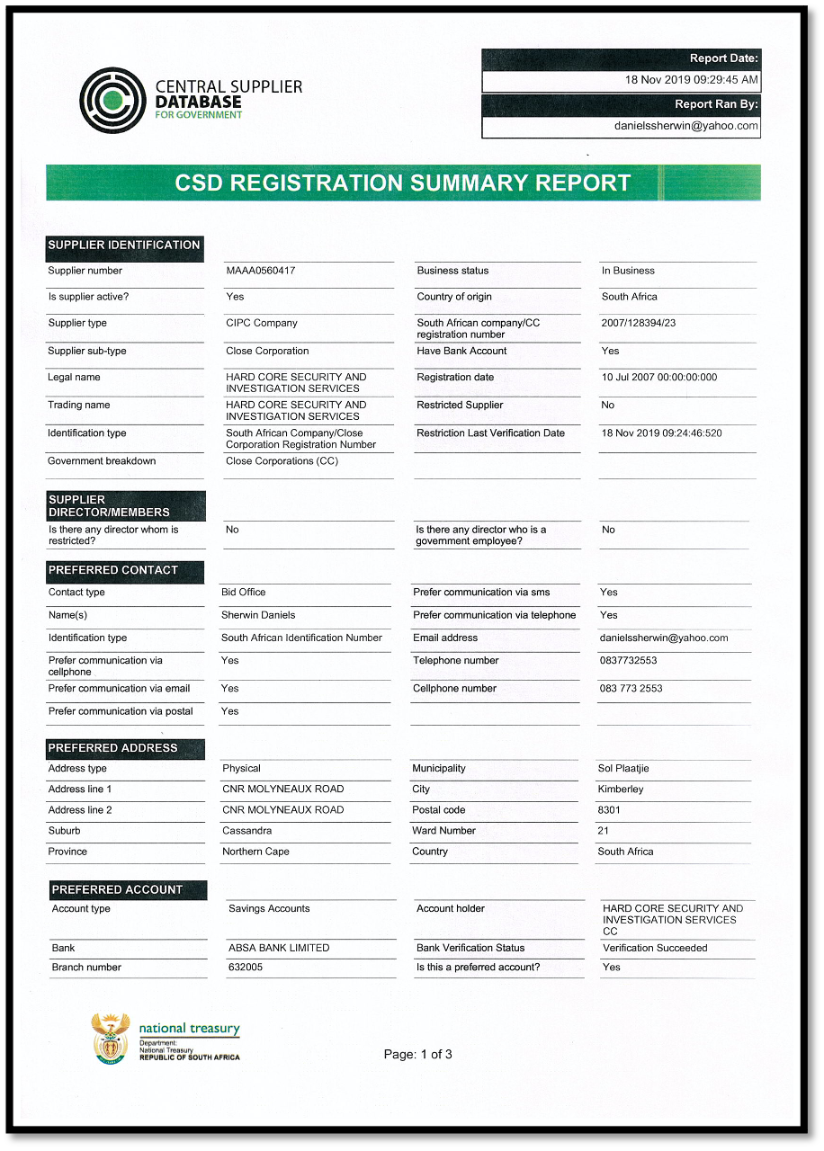 CSD Registration